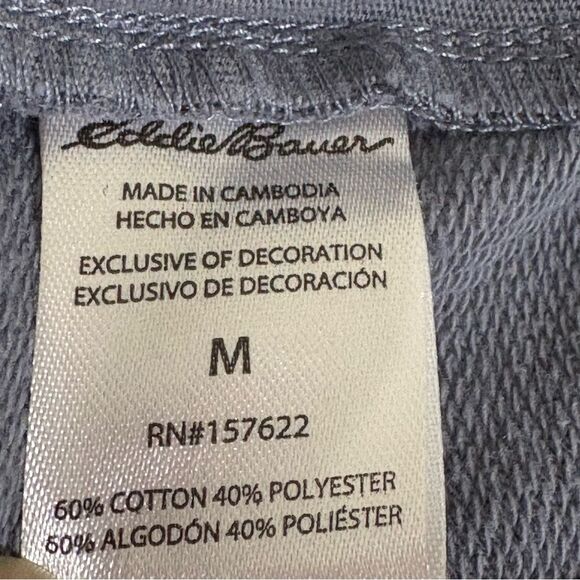 Eddie Bauer Heather Gray Knit Sleep Shorts Men’s M. Zipper Pockets. - Picture 7 of 9